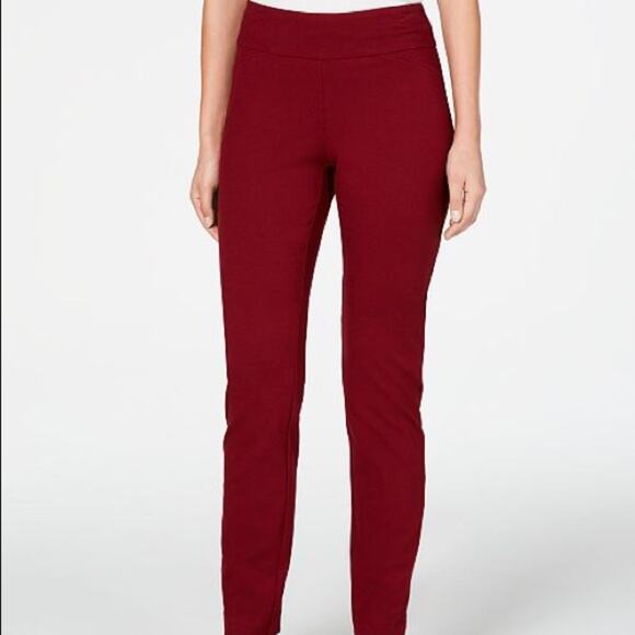 Charter Club NEW Cambridge Red Pull-On Ponte Pants - Picture 1 of 5